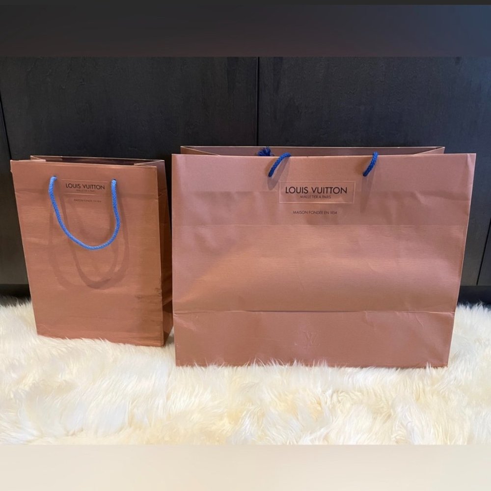 Louis Vuitton Authentic Paper Shopping Bags Set of 2 Boutique Gift Packaging